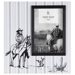 Paseo Road by HiEnd Accents - Ranch Life Picture Frame, 4"x6", Cowgirl, 1 Piece - Add a charming Western touch to your precious moments with our Ranch Life Picture Frame. Crafted with durable wooden frames, this picture frame showcases a riding cowgirl motif in a black-and-white colorway. It comes with swing tabs on the back for easy installation and a thick glass cover to protect your pictures.