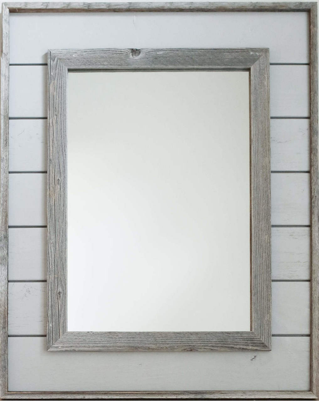 Gray Shiplap Mirror, 24"x30" - Rustic - Wall Mirrors - by My Barnwood ...