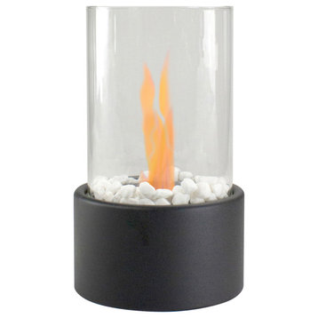 10.5" Bio Ethanol Round Portable Tabletop Fireplace with Black Base