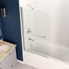 ANZZI Myth 28" x 56" Frameless Hinged Tub Door, Brushed Nickel
