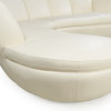 Crescenta Full Top Grain Leather Contemporary Sectional , Cream
