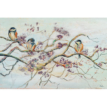 "Birds On Cherry Blossom Branch" Canvas Art, 36"x24"