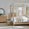 Retreat Pole Rattan King Upholstered Poster Bed WithCanopy