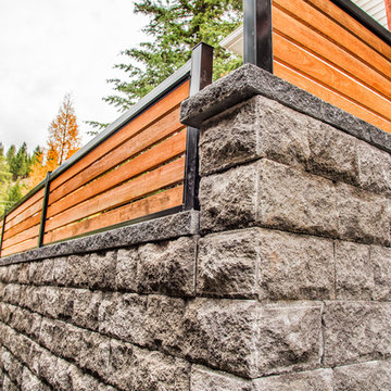 Sleek Privacy Screen on Rock Wall