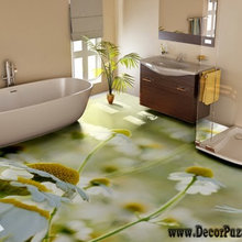 3D bathroom floor murals designs and self leveling floors