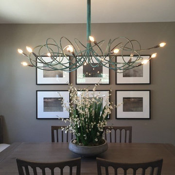 Lightsculptures Custom Copper Patina Chandelier