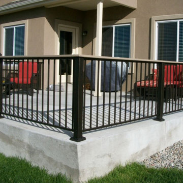 Steel Deck Railing on a Concrete Patio