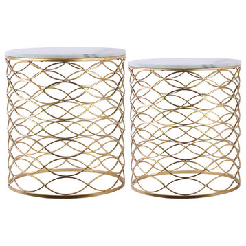 Urban Trends Metal Accent Table 2-Piece Set, Gold