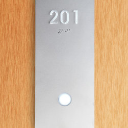 Backlit  Number Sign with Stainless Braille - House Numbers