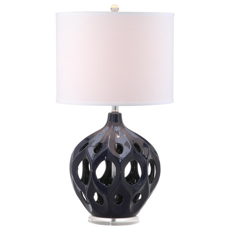 Safavieh Regina Ceramic Table Lamp, Navy