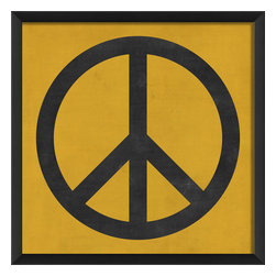The Artwork Factory - Peace Print, Yellow - Prints And Posters