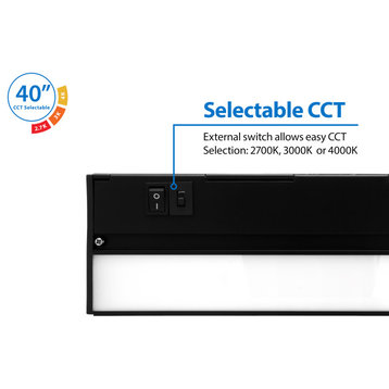 NUC-5 Series Selectable LED Under Cabinet Light, Black, 40