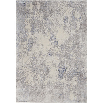 Nourison Silky Textures SLY06 7'10"x10'6" Ivory/Gray Rug