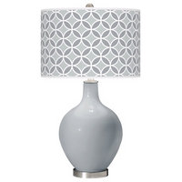 Uncertain Gray Circle Rings Ovo Table Lamp