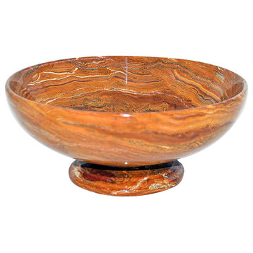 Nature Home Decor BW3B16ML Multi Brown Onyx 16-Inches Decorative Fruit Bowl