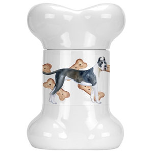 Goldendoodle Bone Shaped Treat Jar Contemporary Pet Bowls And Feeding By The Store