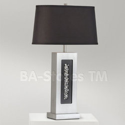 Silver Nugget Table Lamp with Charcoal Shade - Table Lamps