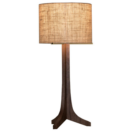 Nauta Table Lamp, Brushed Aluminum Burlap Shade