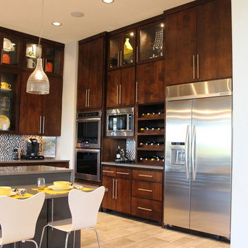 Modern Slab Flat Panel Cabinet Door Kitchen by Burrows Cabinets