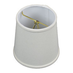 Fenchel Shades 4"x5"x5" Brass Flame Clip Attachment Empire Lamp Shade, Linen Bla