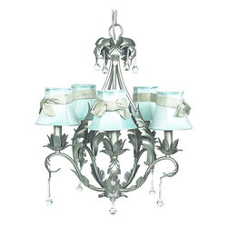 5-Light-Chandelier-in-Pewter-with-Plain-Shade-Caesar - Chandeliers