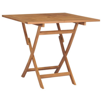 vidaXL Patio Table Outdoor Folding Patio Table Garden Furniture Solid Teak Wood