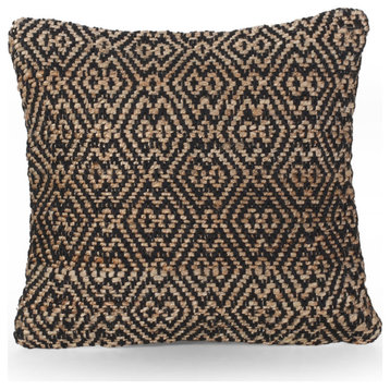 Lilith Boho Jute and Cotton Pillow Cover