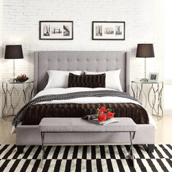 Marlon Tufted Platform Bed - Panel Beds