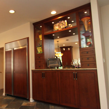 Craftsman Cherry Kitchen with Contrasting Espresso Island in Bel Air, MD