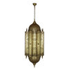 Large Moroccan Hand Punched Brass Chandelier