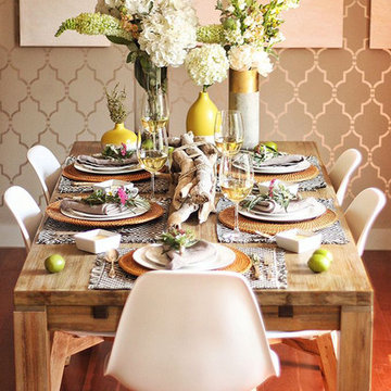 Marrakech Trellis Stenciled Dining Room