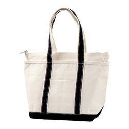 Heavy Duty Cotton Canvas Black Boat Tote Small Bag - Storage And Organization