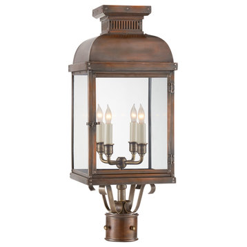 Suffork Post Lantern in Natural Copper with Clear Glass