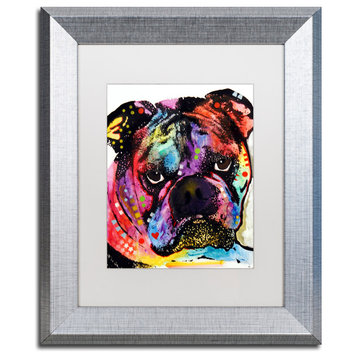 Dean Russo 'Bulldog' Framed Art, Silver Frame, 11"x14", White Matte