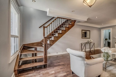 Inspiration for a transitional staircase remodel in Toronto