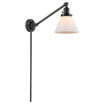 Innovations Large Cone 1-Light Dimmable LED Swing Arm, Oiled Rubbed Bronze