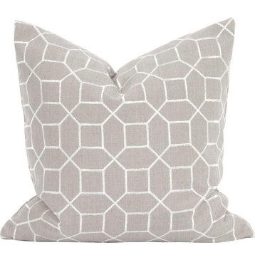 HOWARD ELLIOTT TRELLIS Pillow Throw 20x20 Sand Slate Gray Beige Linen