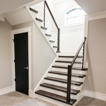 Project #72 | Modern Staircase with Horizontal Steel Rod Railing