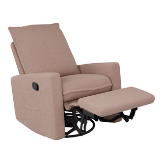 Rylan: Swivel Glider Recliner Chair with Unique Square Back