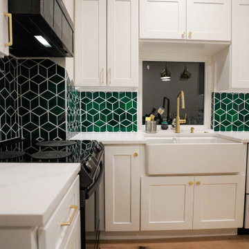 Brooklyn Brownstone Modern Luxury Green Kitchen Remodel