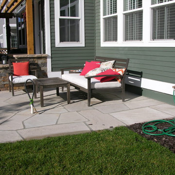 Buff Random Patio Wtih Pergola