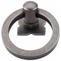 Top Knobs: Smooth Ring Pull 1 9/16 Inch W/Backplate - Pewter