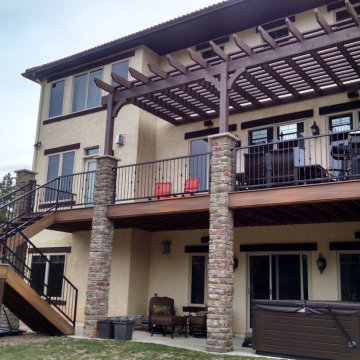 Cedar Pergola Built Over Amazing Composite Deck in Black Forest