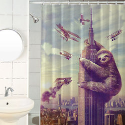 Slothzilla Shower Curtains - Shower Curtains