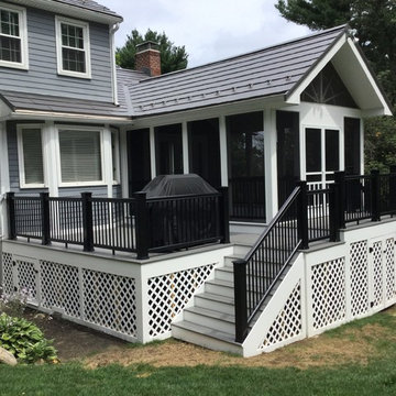 Screened Porch with Black rails, and pet resistent screens
