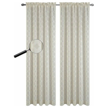 Napa Sheer Curtain Panels, Set of 2, Beige, 84"