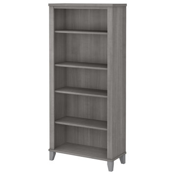 Somerset 5 Shelf Bookcase, Platinum Gray