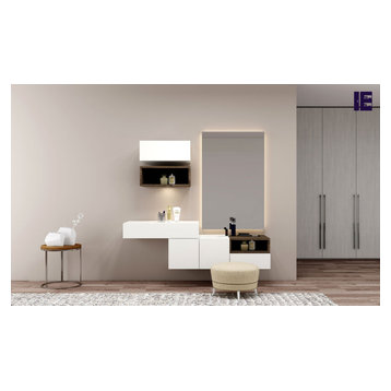 Dressing Table with Custom Storage in Alpine Premium White by Inspired Elements