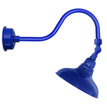 12" Dahlia LED Sign Light With Contemporary Arm, Cobalt Blue