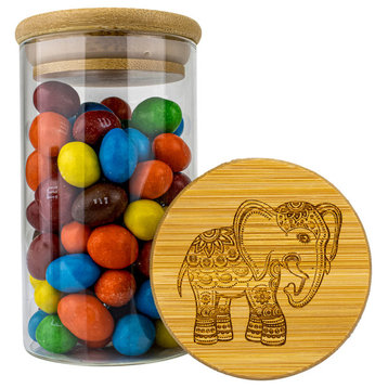 Spiritual Elephan Smell Proof Glass Storage Jars for Cookies, Sugar, Tea, Spices, 10oz